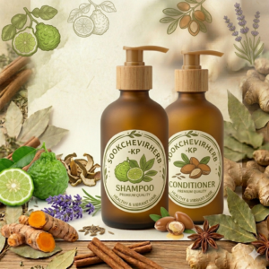 แชมพูและครีมนวดผมสมุนไพร